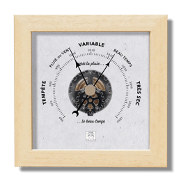 Baromètre "Après la pluie&apos;&apos; - Sable, 17 x 17 x 4cm