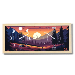 Horloge personnalisée - Bizeux horizontal – Lune et Marées
