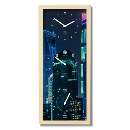 Horloge personnalisée - Triskèles vertical - Heures, Lune et Marées
