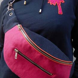 Sac Banane Noir/Fuchsia