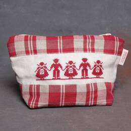 Trousse à maquillage en kelsch brodée main 13x16cm