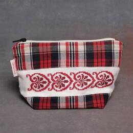 Trousse à maquillage en kelsch brodée main 16x13cm