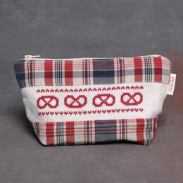 Trousse à maquillage en kelsch brodée main 16x13cm