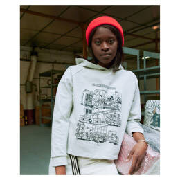 Sweat à capuche Carmen La Recyclerie gris chiné clair