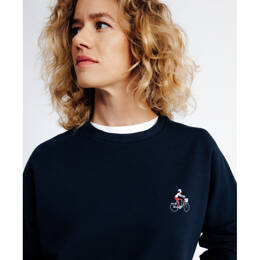 Sweat Lena "à vélo" bleu marine foncé