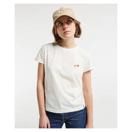 Tee-shirt Blanche brodé café croissant écru