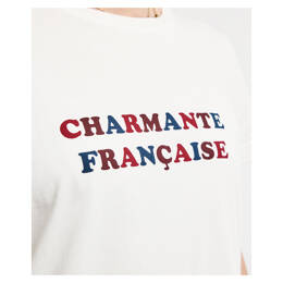 Tee-shirt Palmyre "Charmante" écru en coton bio