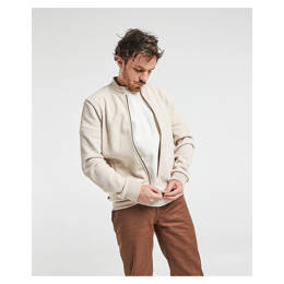 Sweat Pedro zip beige clair en coton recyclé