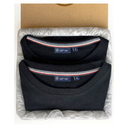 Coffret 2 Tee-shirts Isao en maille milano noir made in France