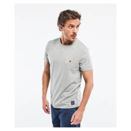 Tee-Shirt Barthélemien "Café croissant" gris chiné foncé en coton recyclé