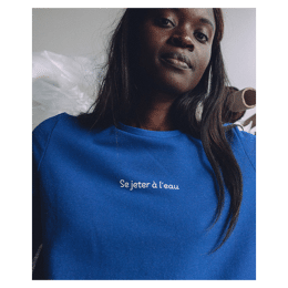 Sweat Stella "Se jeter" bleu recyclé