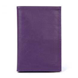 Portefeuille en cuir, à  4 volets - violet - 220