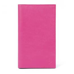 Porte-chéquier en cuir - fuchsia - 419