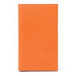 Porte-chéquier en cuir - orange - 419