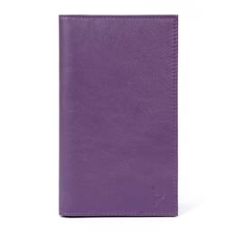 Porte-chéquier en cuir - violet - 419