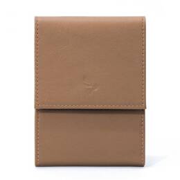 Porte-chéquier compact en cuir - caramel - 720