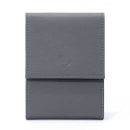 Porte-chéquier compact en cuir - gris - 720