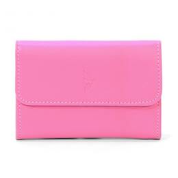 Porte-monnaie à rabat en cuir rose - 004