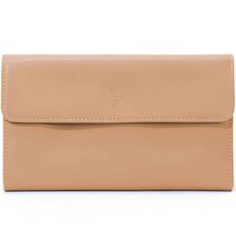 Compagnon en cuir caramel - 12 cartes de crédit - 290