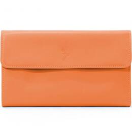 Compagnon en cuir orange - 12 cartes de crédit - 290