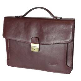 Serviette en cuir brun tannage végétal