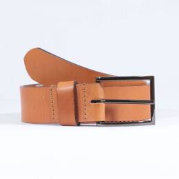 Ceinture cuir marron Gold, boucle style moderne acier anthracite 4050