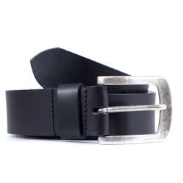 Ceinture cuir 40mm noir, boucle acier vieilli belle presence 4071