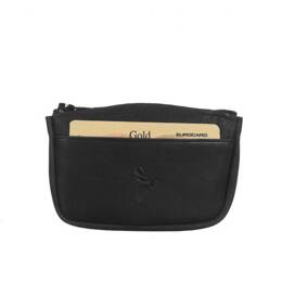 Porte-monnaie fermeture zippée cuir noir - 203