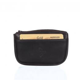 Porte-monnaie fermeture zippée cuir marron 203