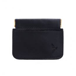 Porte-monnaie en cuir noir "Clap" - 431