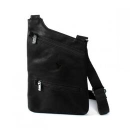 Sacoche bandoulière holster en cuir noir