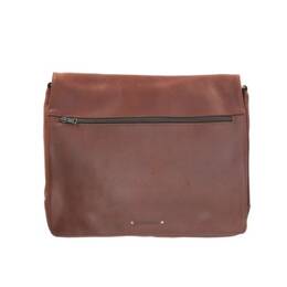 Gibecière à rabat en cuir cognac - 9490