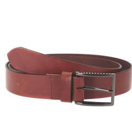 Ceinture cuir marron cannelle, boucle style moderne acier anthracite