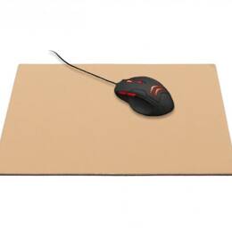 Grand tapis de souris en cuir beige café latte - XL - 38x32 cm