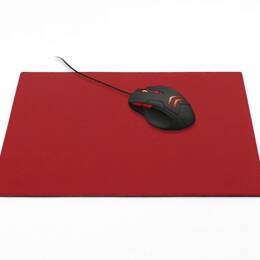 Grand tapis de souris en cuir rouge coquelicot - XL - 38x32 cm