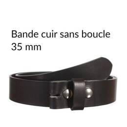 T85cm - Ceinture sans boucle cuir noir 35 mm 1002