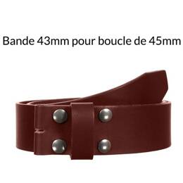 Ceinture en cuir sans boucle Marron cannelle 45 mm 4004