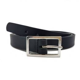 Fine ceinture femme en cuir noir 4087