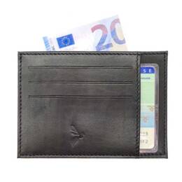Porte-cartes luxe noir 6 cartes