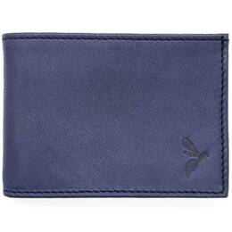 Porte monnaie à l'italienne "Luxe" 3 volets tout cuir bleu - PM-036-01