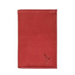 Porte-cartes compact "Luxe" tout cuir rouge - PM-038-01