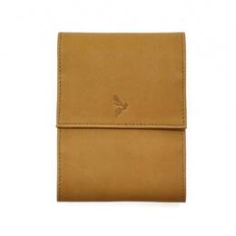 Porte chéquier "Luxe" tout cuir Gold - talon latéral - PM-030-01