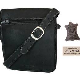 Sacoche baroudeur cuir noir
