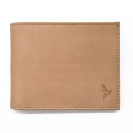 Portefeuille "Luxe" en cuir nude - 12 cm 3 volets à l'italienne -