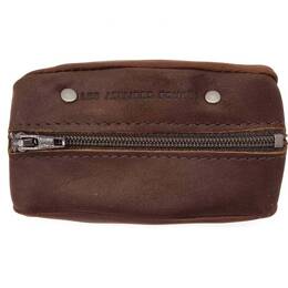 Porte monnaie grain de café en cuir cognac - 9230