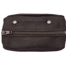 Porte monnaie grain de café en cuir marron foncé - 9230