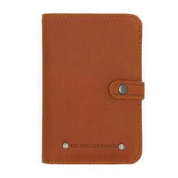 Portefeuille 2 volets en cuir fauve- 901