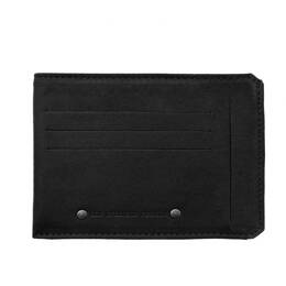 Porte cartes + porte monnaie en cuir noir - 944
