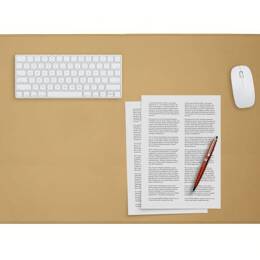 Sous-main XL en cuir beige café latte - 80x50 cm
