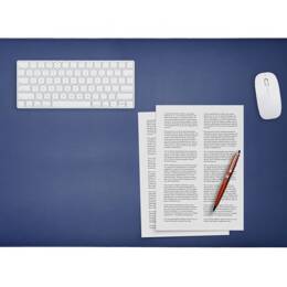 Sous-main XL en cuir bleu cobalt - 80x50 cm